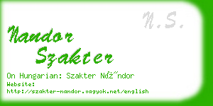 nandor szakter business card